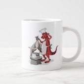 Illustration eines Tyrannosaurus Rex Koch Cooking. Jumbo-Tasse (Rechts)