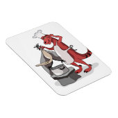 Illustration eines Tyrannosaurus Rex Koch Cooking. Magnet (Rechte Seite)