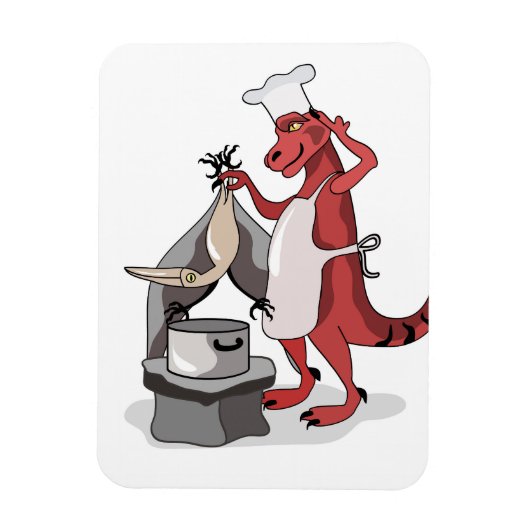 Illustration eines Tyrannosaurus Rex Koch Cooking. Magnet (Vertikal)