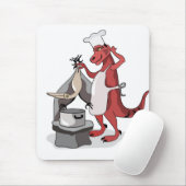 Illustration eines Tyrannosaurus Rex Koch Cooking. Mousepad (Mit Mouse)