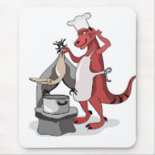 Illustration eines Tyrannosaurus Rex Koch Cooking. Mousepad (Vorne)