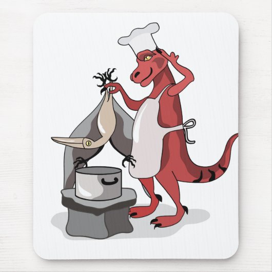 Illustration eines Tyrannosaurus Rex Koch Cooking. Mousepad (Vorne)