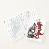 Illustration eines Tyrannosaurus Rex Koch Cooking. Notizblock (Innenseite)