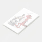 Illustration eines Tyrannosaurus Rex Koch Cooking. Post-it Klebezettel (angewinkelt)