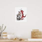 Illustration eines Tyrannosaurus Rex Koch Cooking. Poster (Küche)