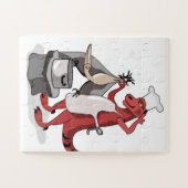 Illustration eines Tyrannosaurus Rex Koch Cooking. Puzzle (Horizontal)