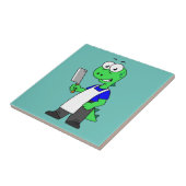 Illustration eines Tyrannosaurus Rex Metzgers. Fliese (Seite)