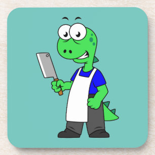 Illustration eines Tyrannosaurus Rex Metzgers. Getränkeuntersetzer
