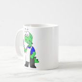 Illustration eines Tyrannosaurus Rex Metzgers. Kaffeetasse (Vorderseite Links)