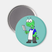 Illustration eines Tyrannosaurus Rex Metzgers. Magnet (Vorderseite/Rückseite)