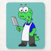 Illustration eines Tyrannosaurus Rex Metzgers. Mousepad (Vorne)