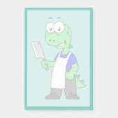 Illustration eines Tyrannosaurus Rex Metzgers. Post-it Klebezettel (Vorderseite)