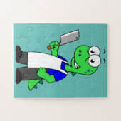 Illustration eines Tyrannosaurus Rex Metzgers. Puzzle (Horizontal)