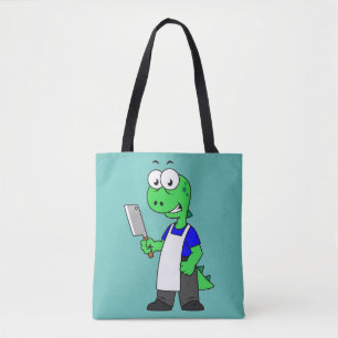 Illustration eines Tyrannosaurus Rex Metzgers. Tasche