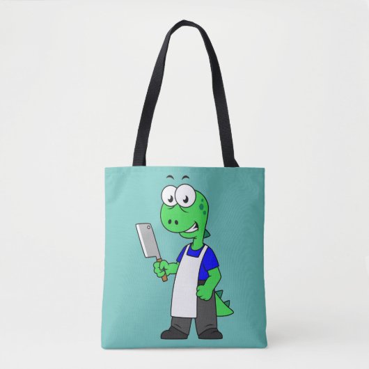Illustration eines Tyrannosaurus Rex Metzgers. Tasche (Vorderseite)