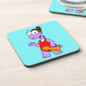 Illustration eines Tyrannosaurus Rex Rettungsschwi Getränkeuntersetzer (Linke Seite)