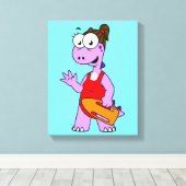 Illustration eines Tyrannosaurus Rex Rettungsschwi Leinwanddruck (Insitu (Holzboden))