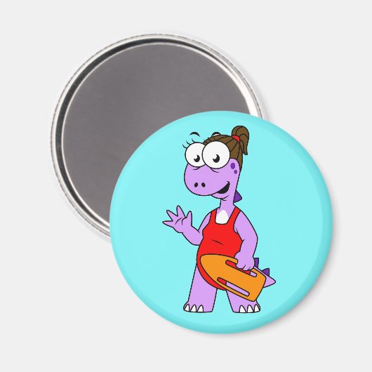 Illustration eines Tyrannosaurus Rex Rettungsschwi Magnet (Vorderseite/Rückseite)