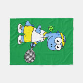 Illustration eines Tyrannosaurus Rex Tennis Player Fleecedecke (Vorderseite (Horizontal))