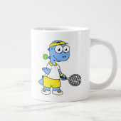 Illustration eines Tyrannosaurus Rex Tennis Player Jumbo-Tasse (Rechts)