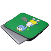 Illustration eines Tyrannosaurus Rex Tennis Player Laptopschutzhülle (Vorne Knopf)