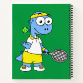 Illustration eines Tyrannosaurus Rex Tennis Player Notizblock (Rückseite)