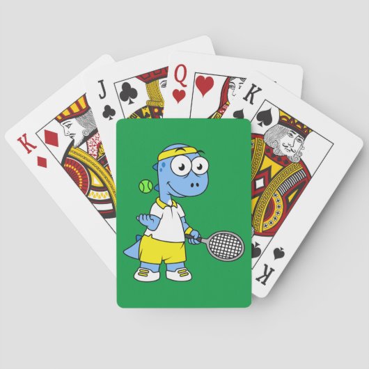 Illustration eines Tyrannosaurus Rex Tennis Player Spielkarten (Rückseite)