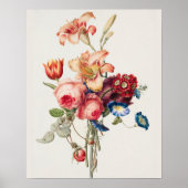 Illustration eines Vintage-Blumenstraußes Botanisc Poster (Vorne)