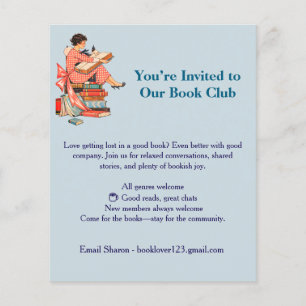 Illustration eines Vintage-Buchliebhabers beim Les Flyer