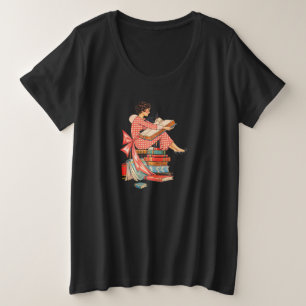 Illustration eines Vintage-Buchliebhabers beim Les Große Größe T-Shirt