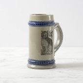 Illustration eines Vintage-Katze-Buchs Bierglas (VorderseiteRechts)