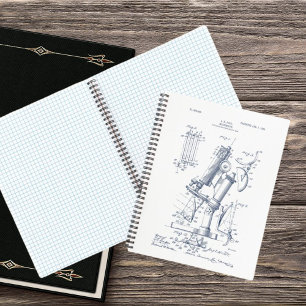 Illustration eines Vintage-Mikroskops in einem Pat Notizblock