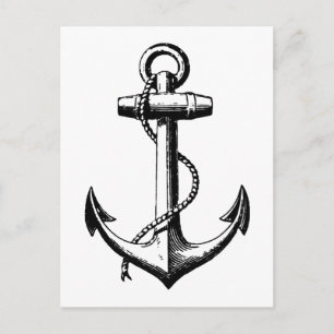 Illustration eines vintage nautischen Ankers Postkarte