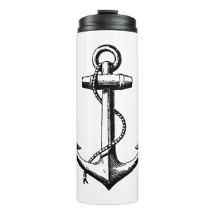 Illustration eines vintage nautischen Ankers Thermosbecher