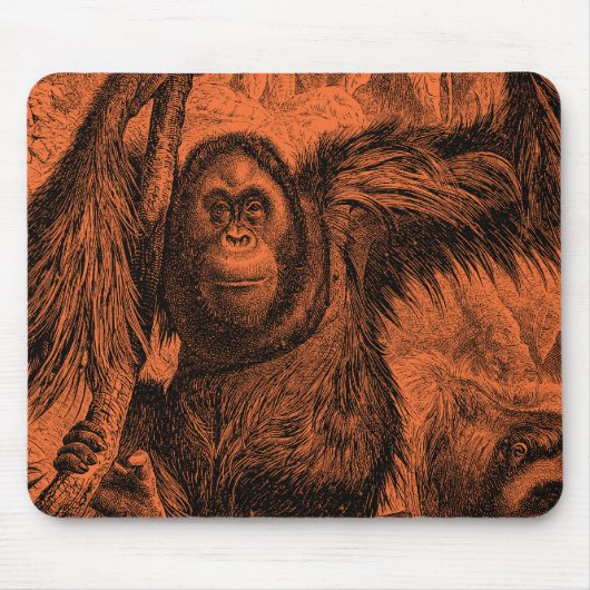 Illustration eines Vintage-Orang-Utans - Affe Mousepad (Vorne)
