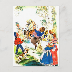 Illustration eines Vintage-Reiters Postkarte