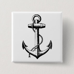 Illustration eines Vintage-Schiffanchors Button