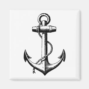 Illustration eines Vintage-Schiffanchors Magnet