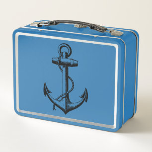 Illustration eines Vintage-Schiffanchors Metall Brotdose
