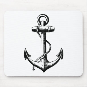 Illustration eines Vintage-Schiffanchors Mousepad