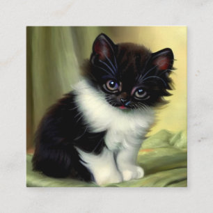 Illustration eines Vintage-Smoking-Kittens Begleitkarte