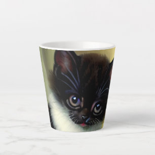 Illustration eines Vintage-Smoking-Kittens Milchtasse