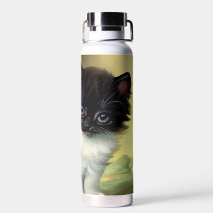 Illustration eines Vintage-Smoking-Kittens Trinkflasche