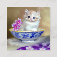 Illustration eines weißen Vintage-Kätzchens