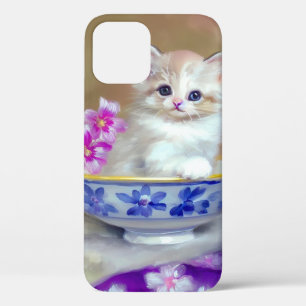 Illustration eines weißen Vintage-Kätzchens Case-Mate iPhone Hülle