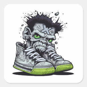 Illustration eines Zombies Quadratischer Aufkleber
