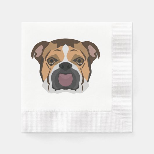 Illustration English Bulldog Serviette (Vorderseite)