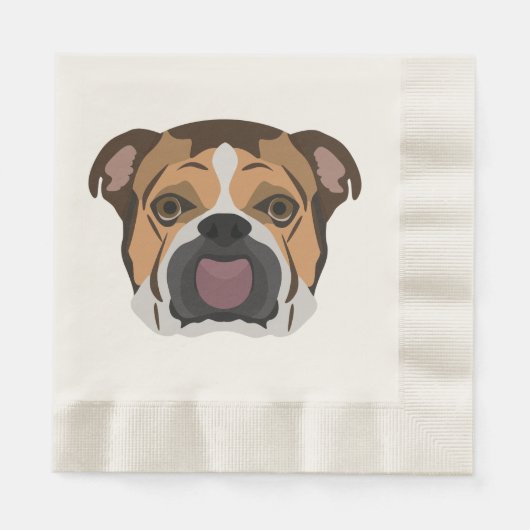 Illustration English Bulldog Serviette (Vorderseite)