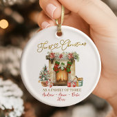 Illustration Erstes Weihnachten Familie zu Dritt Keramik Ornament