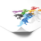 Illustration farbenfrohe wilde Unicorns Fotodruck (Ecke)